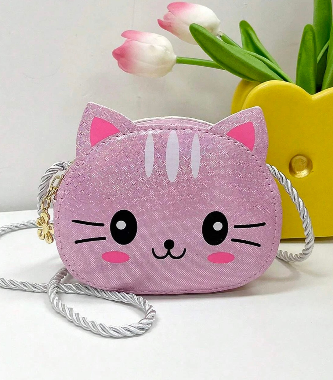 Kids Cat Design Zipper Circle Bag