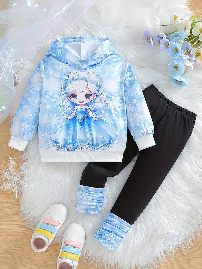 2pcs Girls Princess Snowflake Pattern Sets
