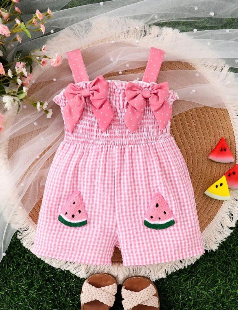 Watermelon Plaid Romper
