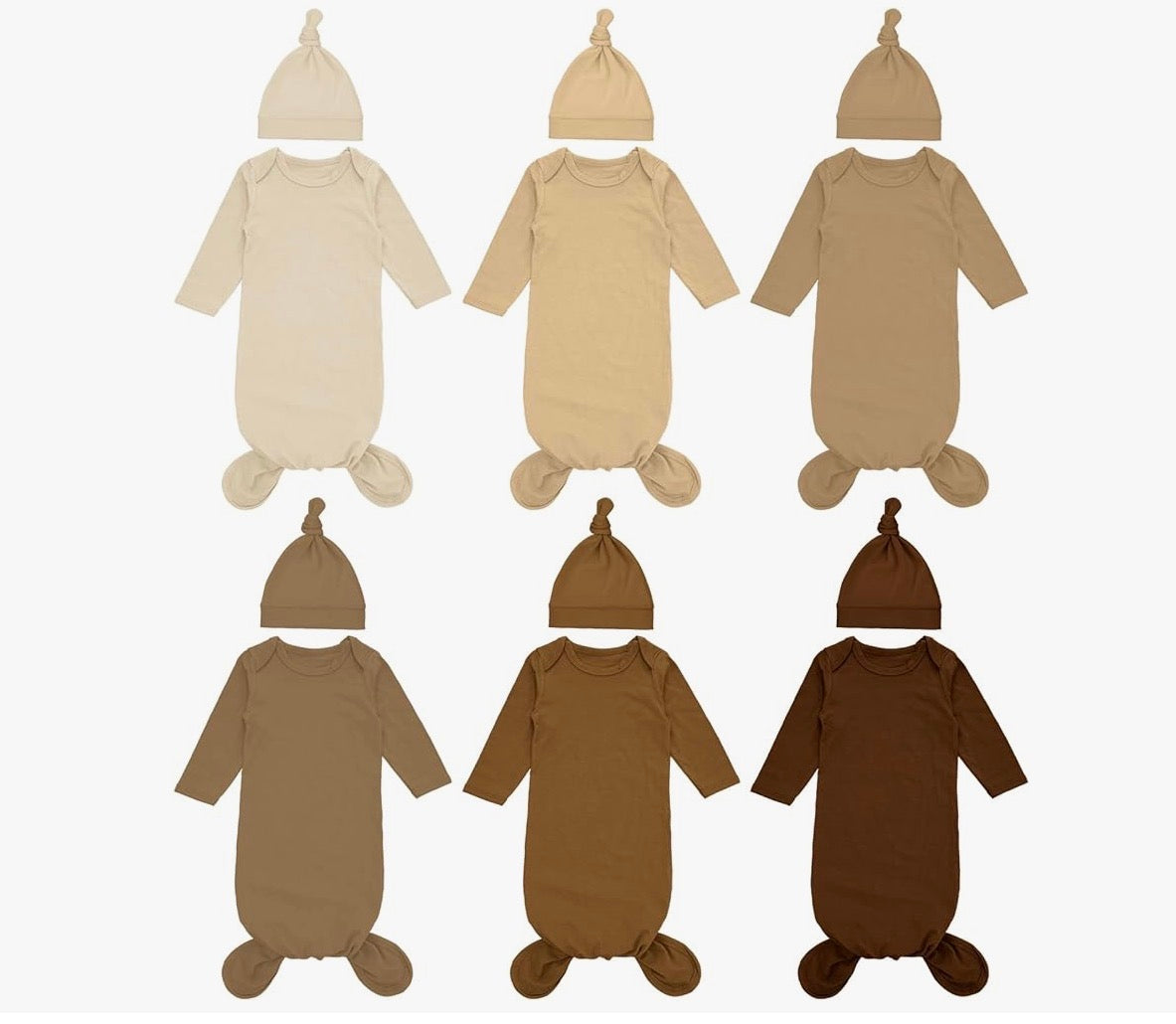 Knotted Baby Gowns with Hat