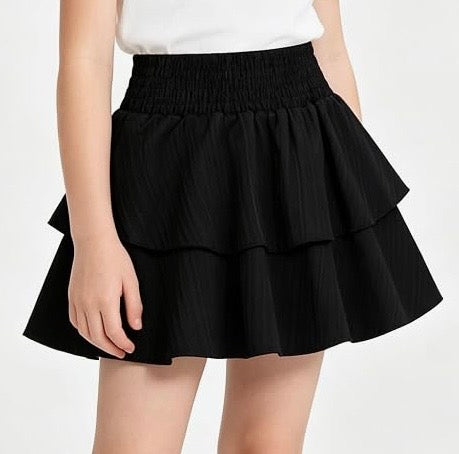 Ruffle Mini Skirt - Black