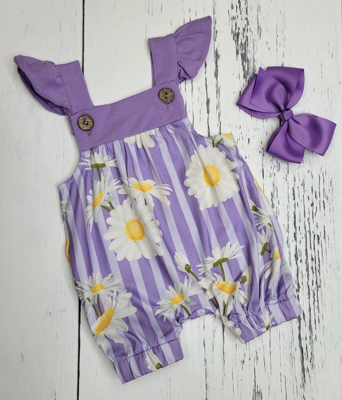 Purple Daisy Romper