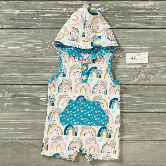 Rainbow Sloth Boys Romper