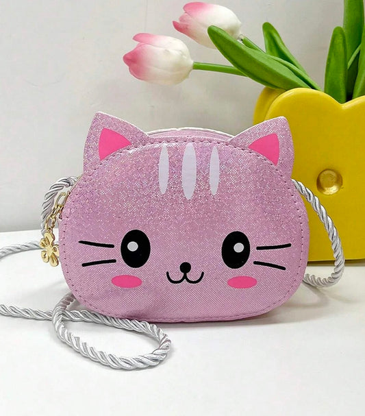Kids Cat Design Zipper Circle Bag