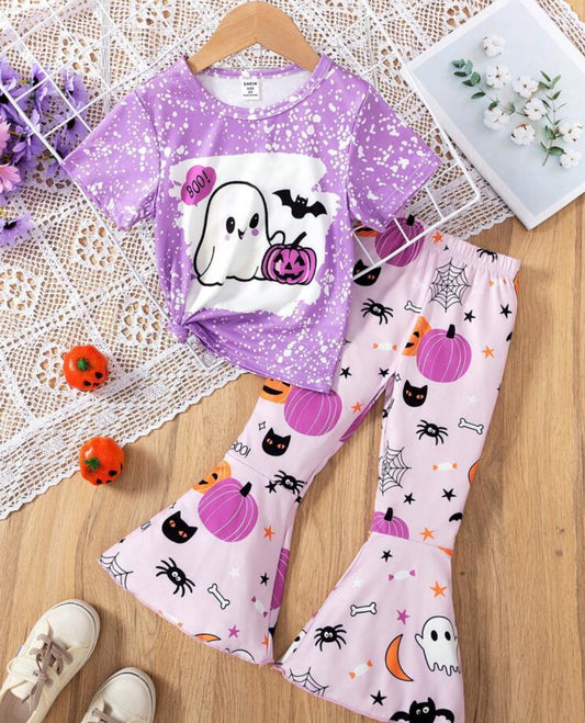 Halloween Ghost 2 Piece set with Flare Pants