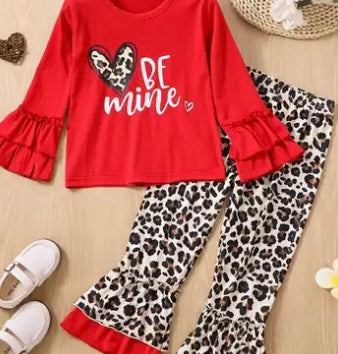 Be Mine 2 piece Valentine Set with flare pants