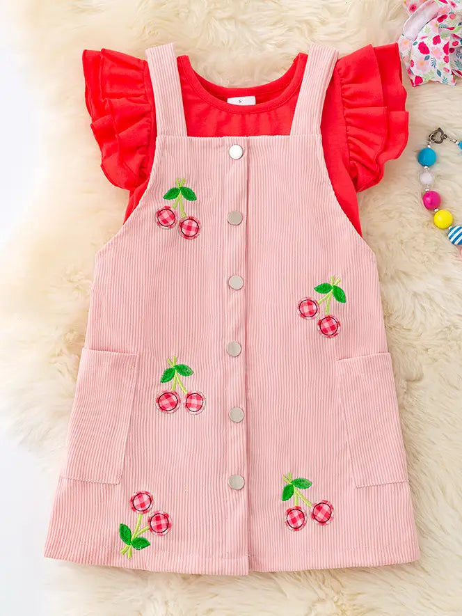 Cherry Pink Dress w/Shirt