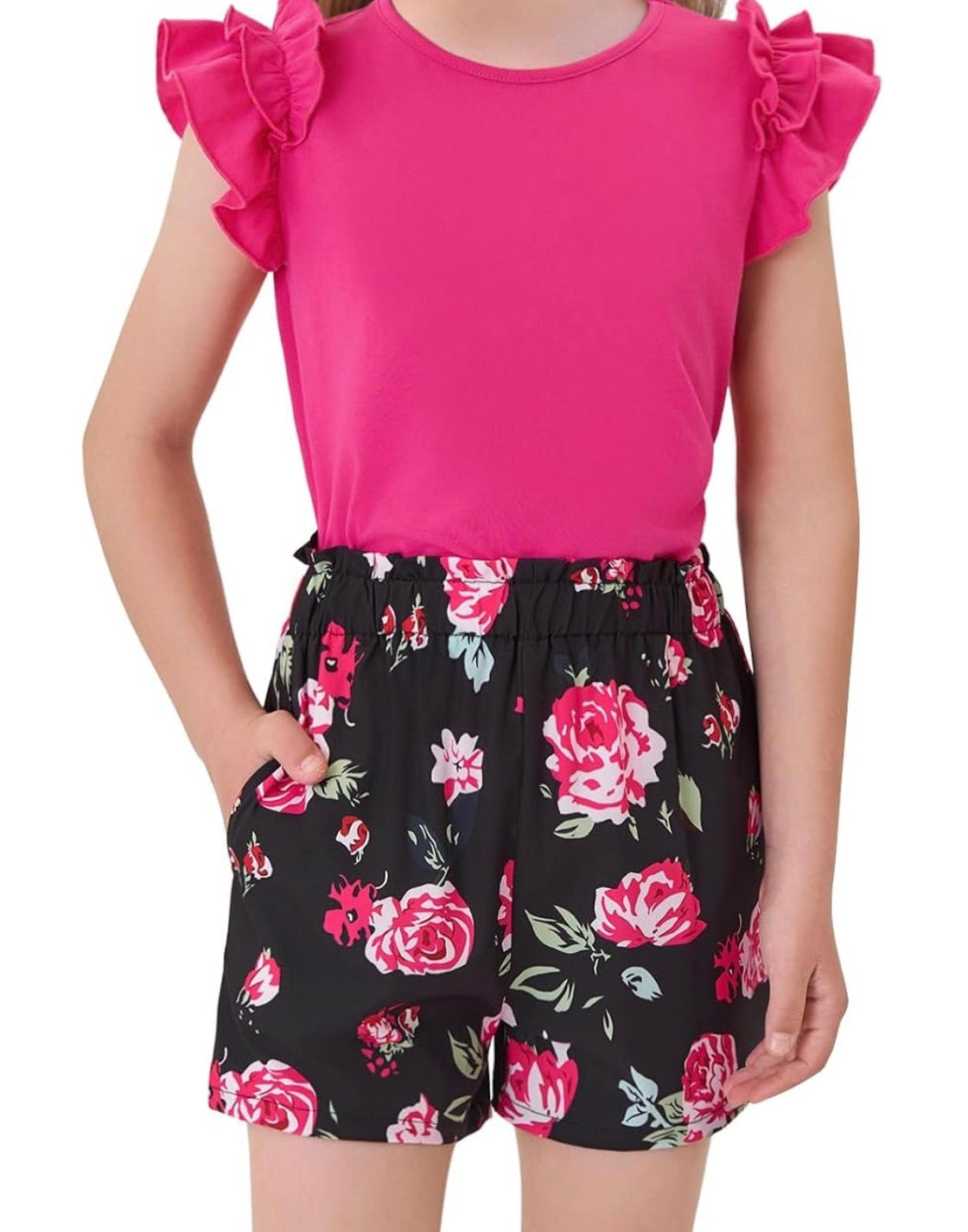 Ruffle Shirt Short Set