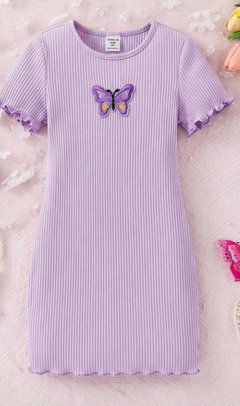 Butterfly Knit Dress Purple