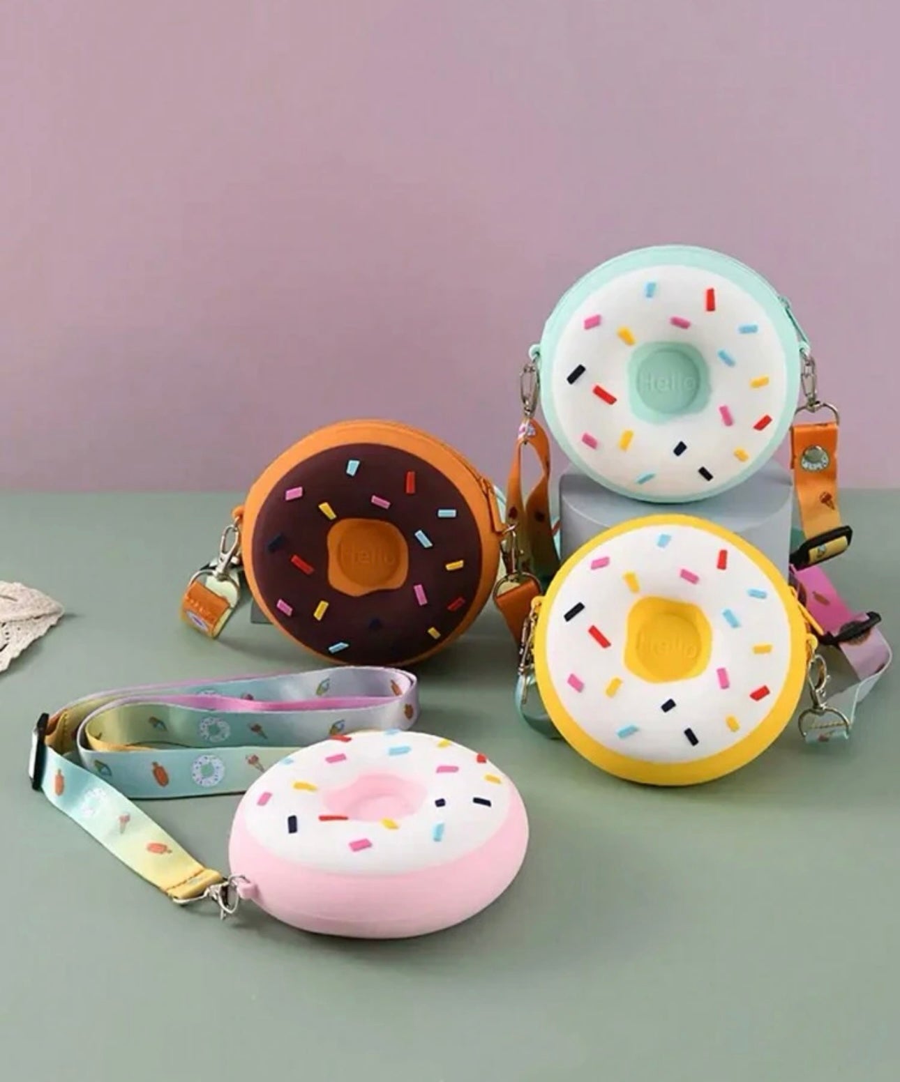 Donut Bag with Rainbow Strap
