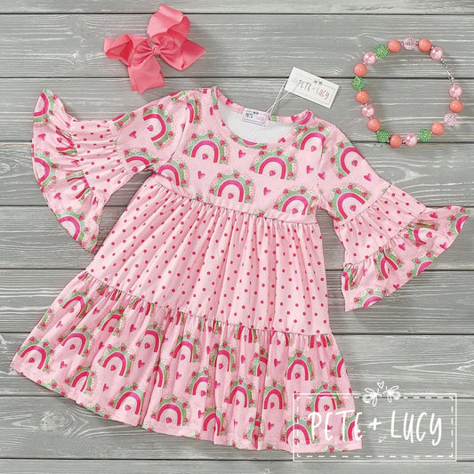 Strawberry Rainbow Ruffle Dress