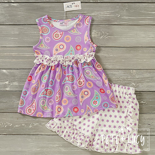 Purple Paisley 2 Piece Set