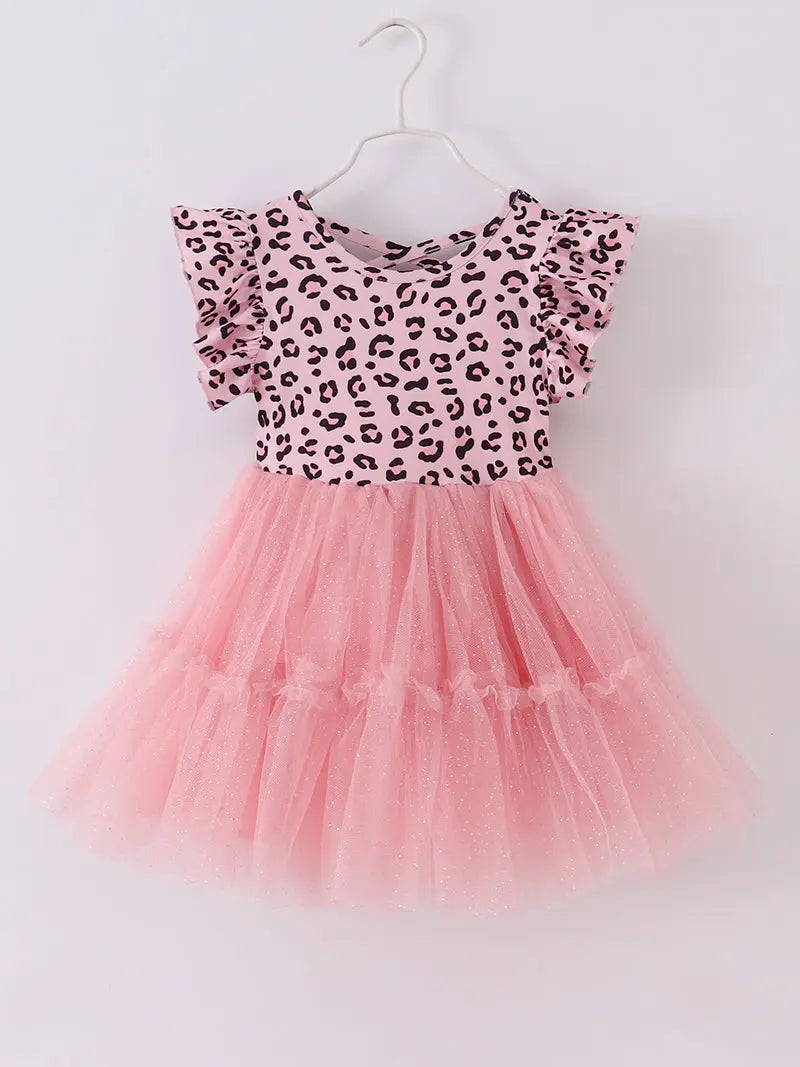 Pink  Leopard Girl Tutu  Dress