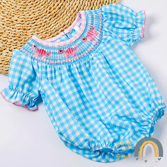 Dino Checkered Flowers - Infant Romper